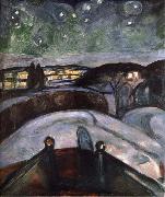 Edvard Munch Starry Night oil